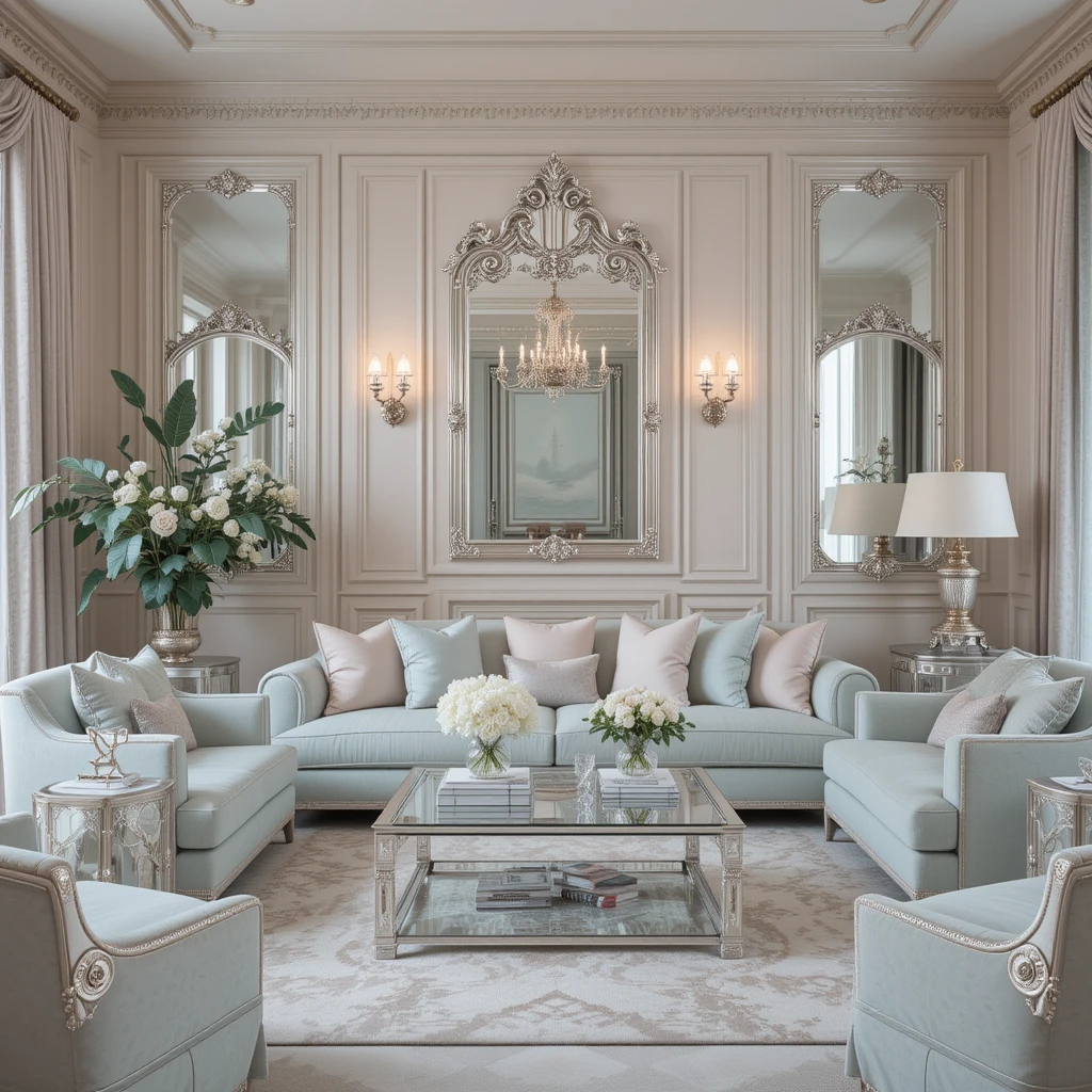 Soft Pastels with Silver Detailing for Subtle Luxury