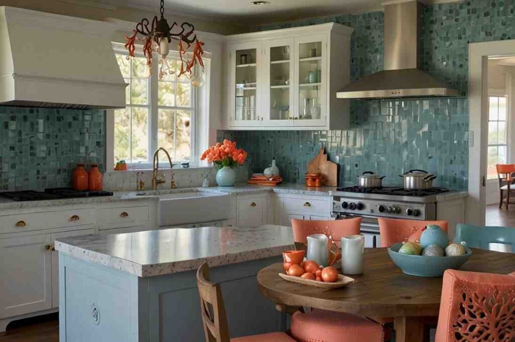 Soft Coral Accents in Textiles and Decor