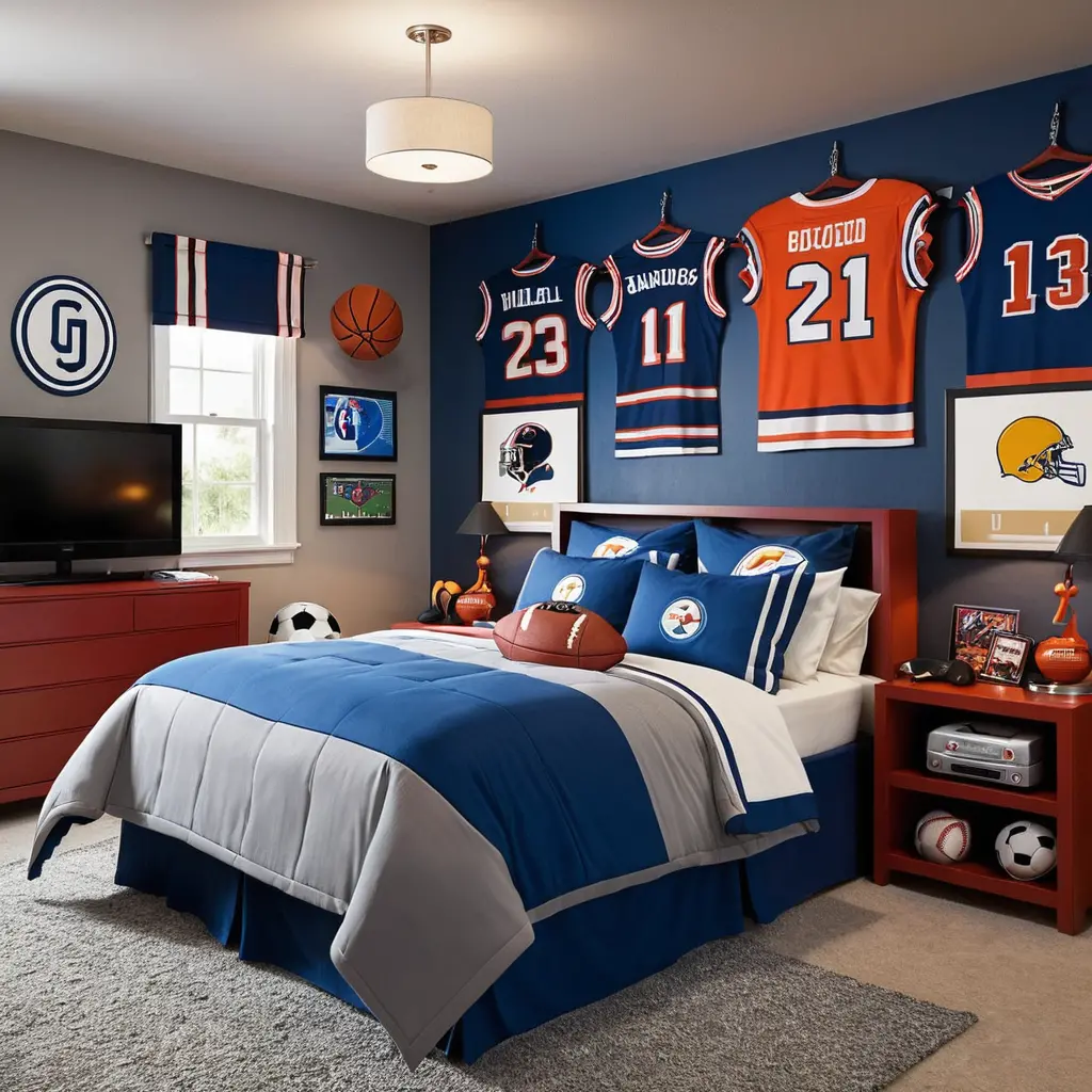 Sports-Themed Gaming Bedroom
