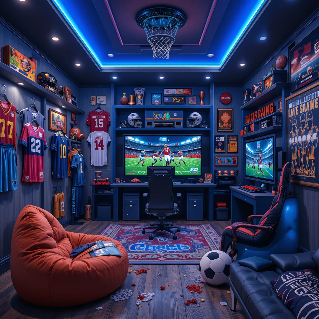 Sports-Themed Gaming Room