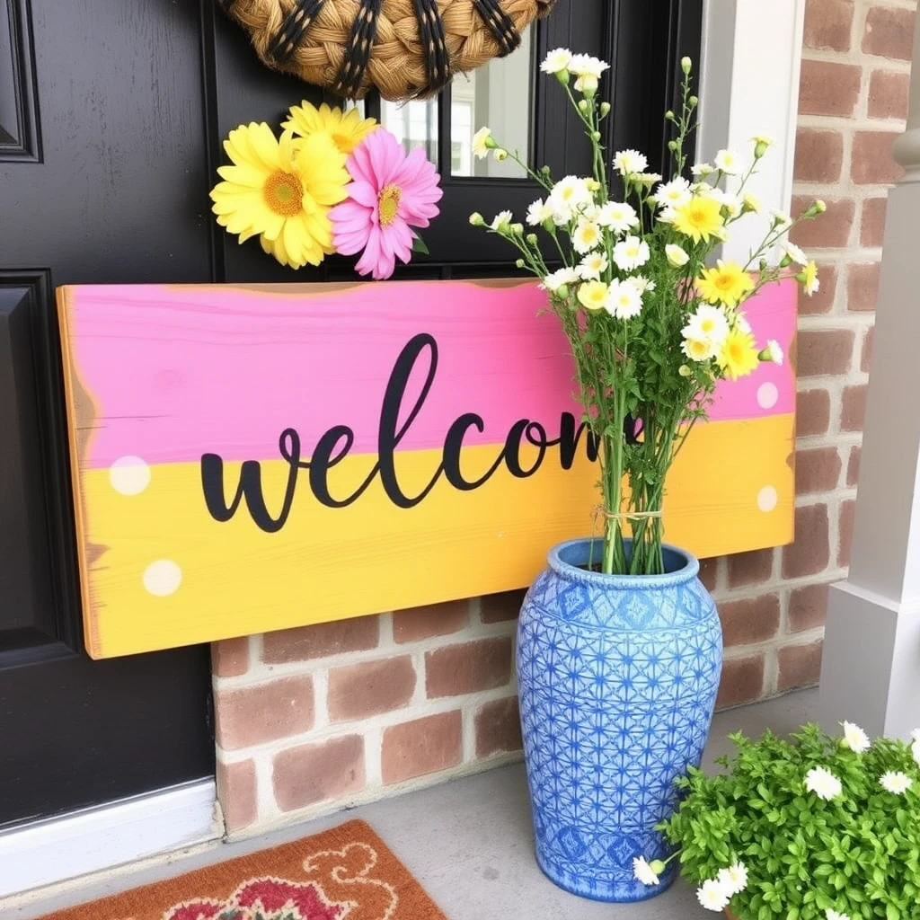Spring-Themed Welcome Sign