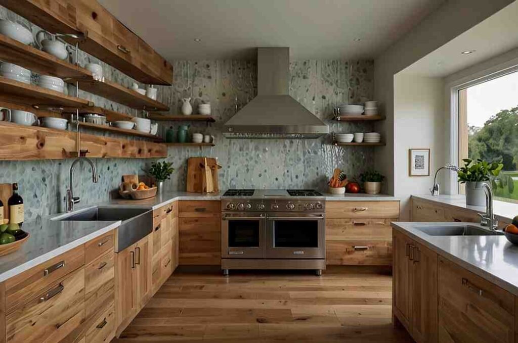 Stainless Steel Appliances with Coastal Wood Accents
