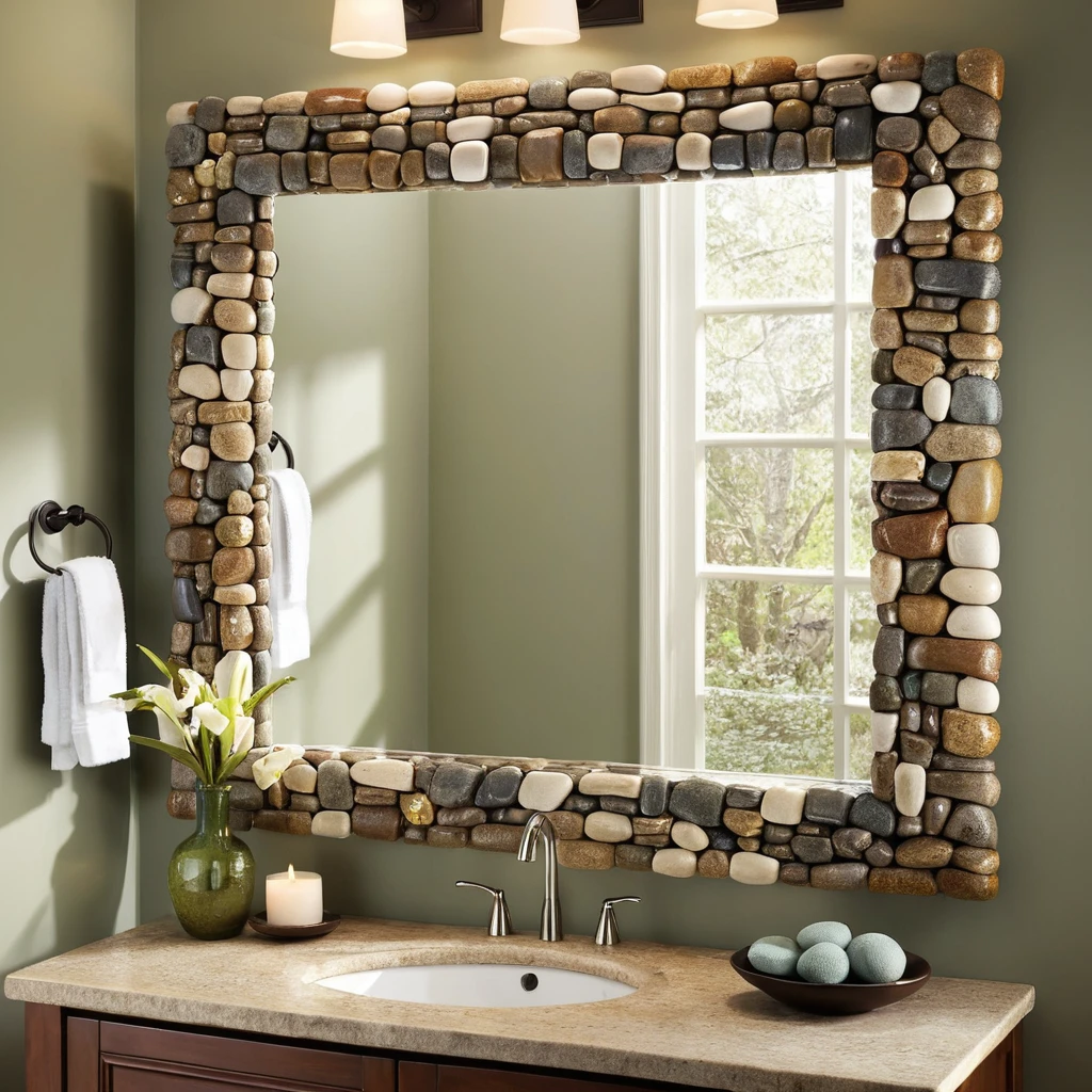 Stone Border Mirror