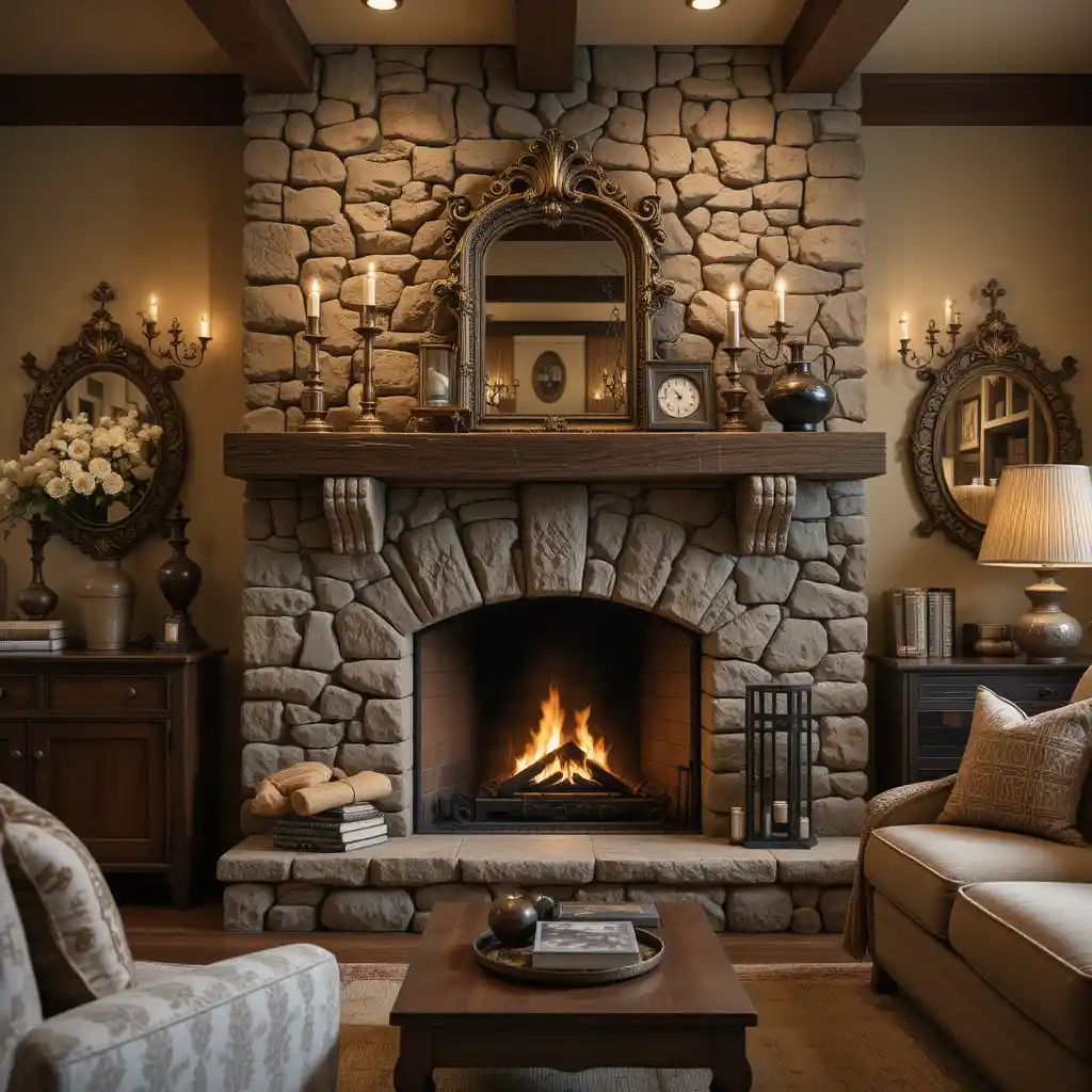 Stone Surround with Vintage Accents