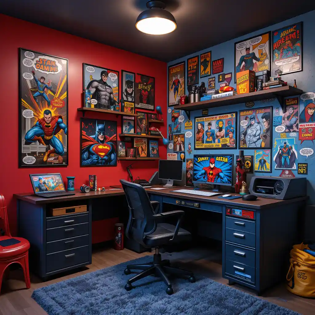 Superhero Hideout with Comic Art