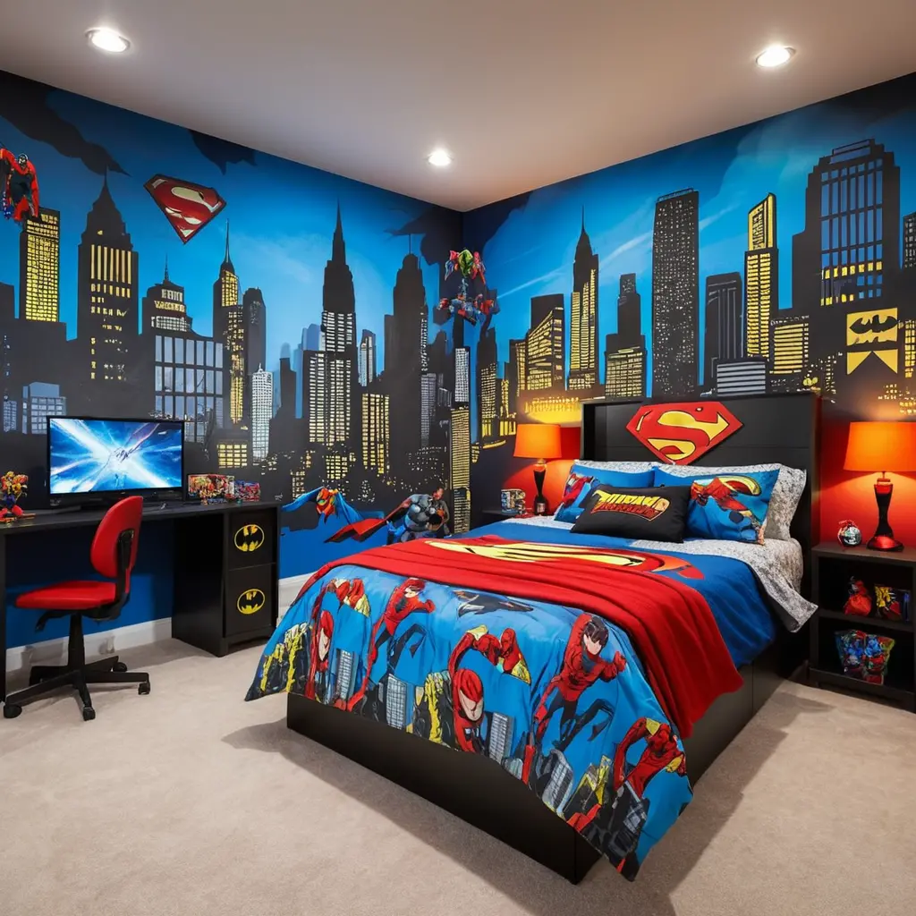 Superhero-Inspired Gaming Bedroom