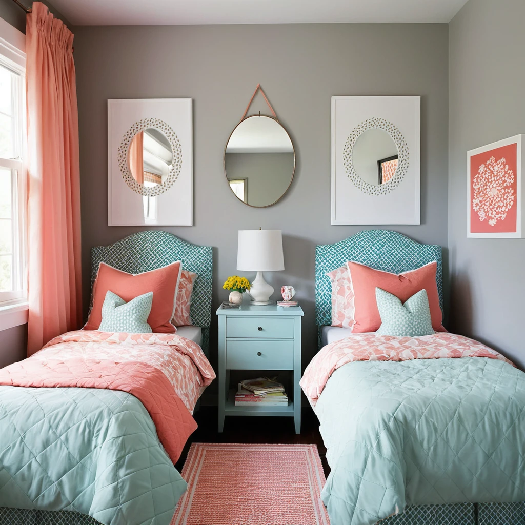 Two Twin Beds with a Shared Headboard