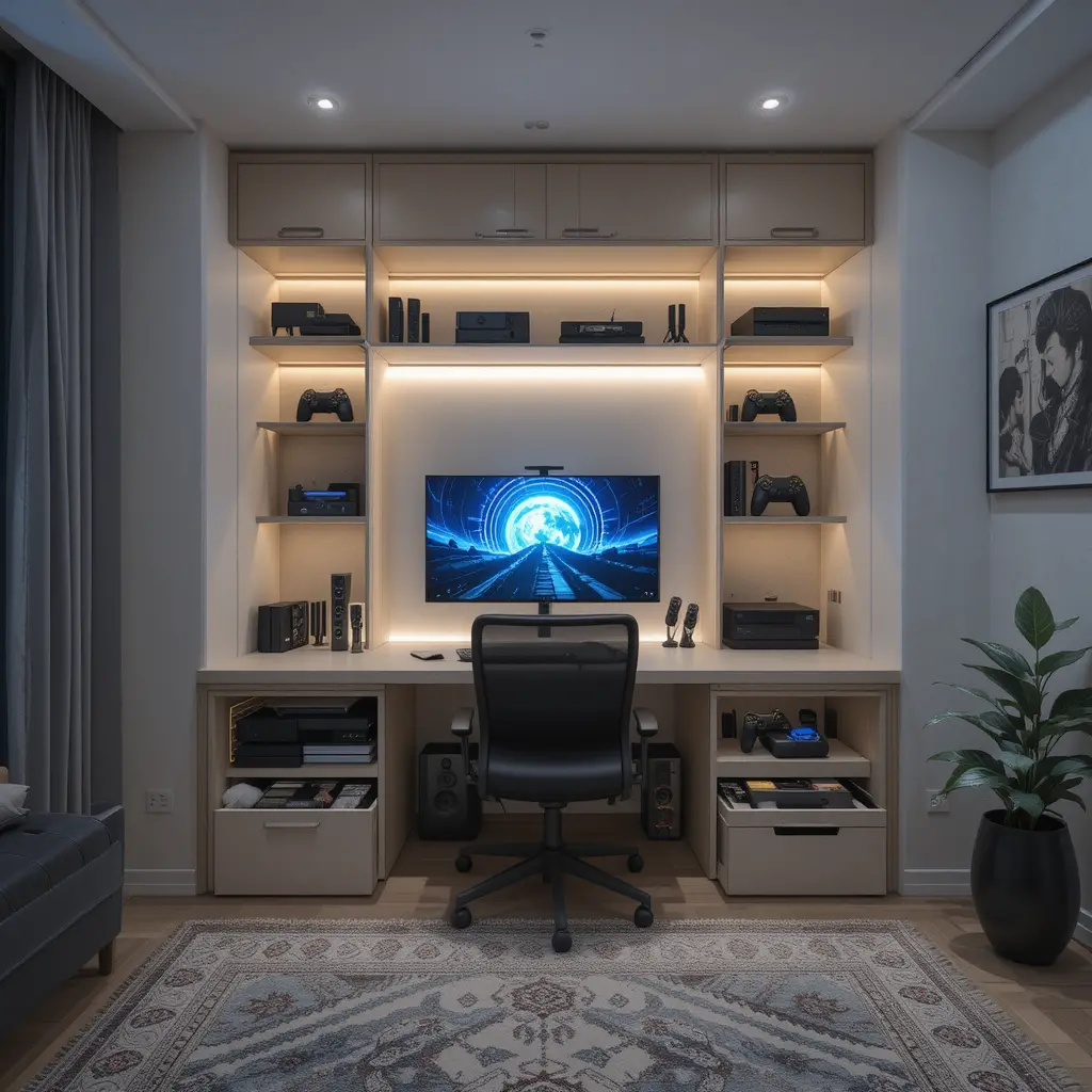 Under-Bed Gaming Station with Storage