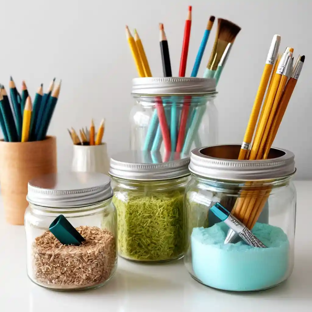 Upcycled Glass Jars as Storage