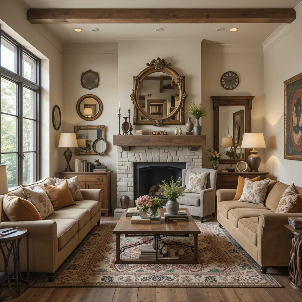 Vintage Accents with Modern Furniture