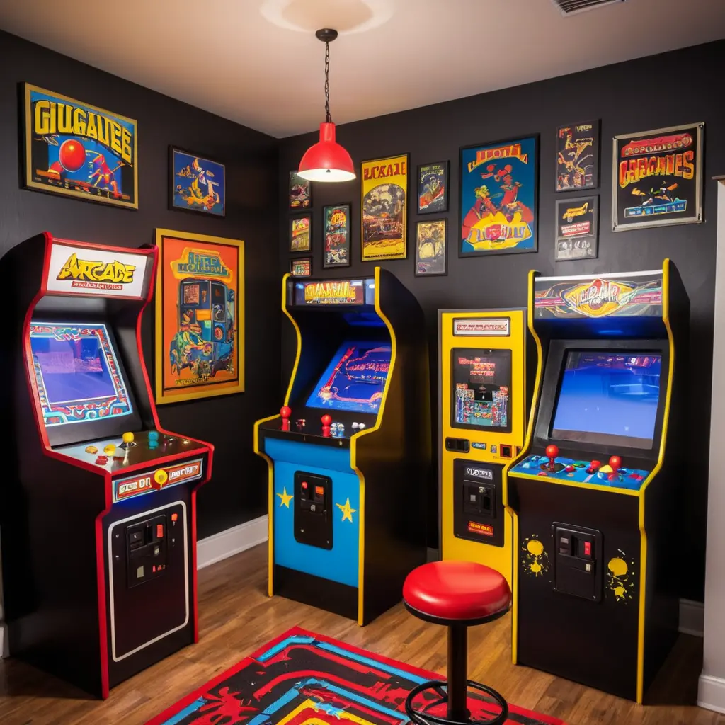 Vintage Arcade Game Room