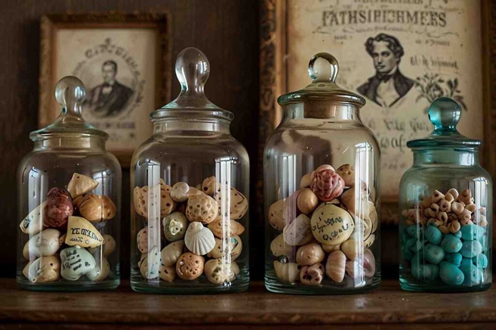 Vintage French Apothecary Jars as Decor