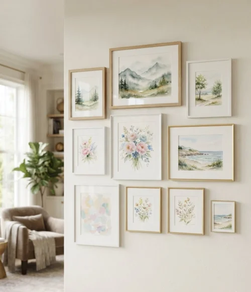 Watercolor Art Gallery Wall