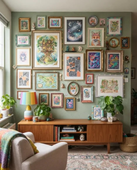 Whimsical Art Gallery Wall
