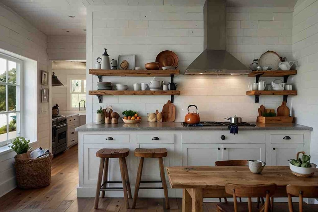 White Shiplap Walls with Rustic Charm