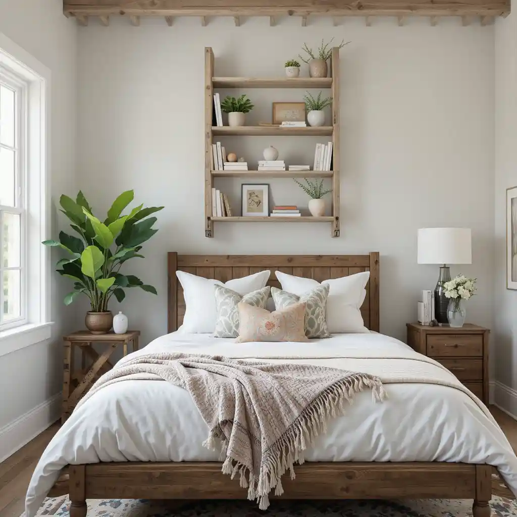 Wooden Ladder Shelf