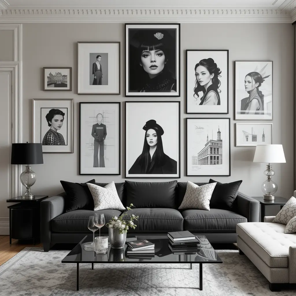 Bold Black and White Gallery Wall for a Timeless Look