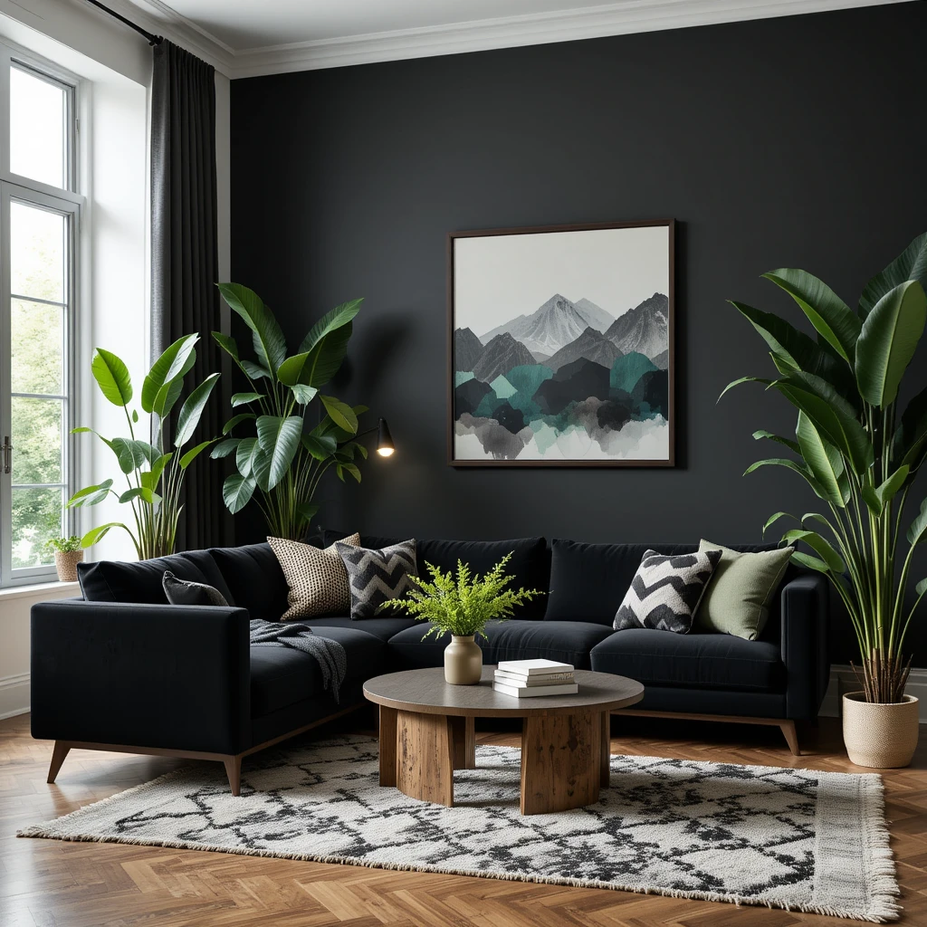 Greenery and Black: A Fresh Combination