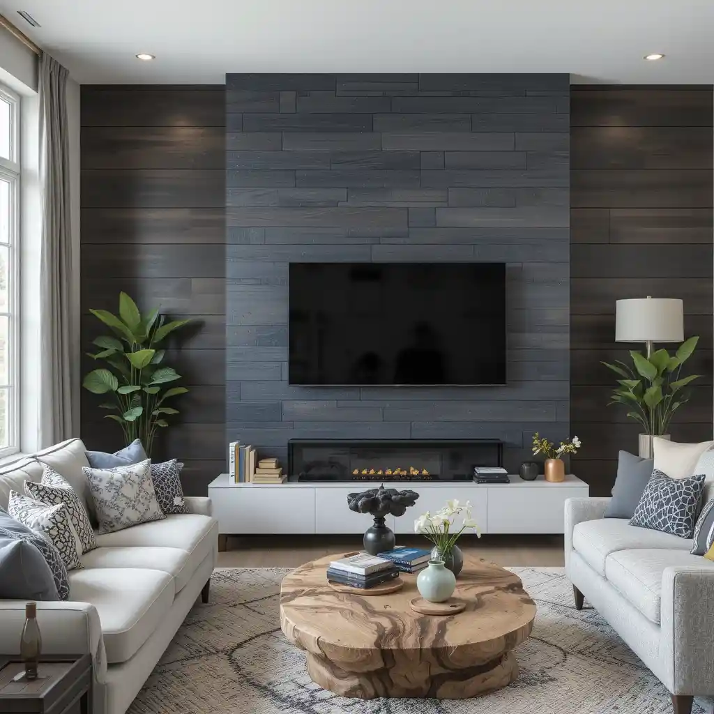 Accent Wall with Textured Panels