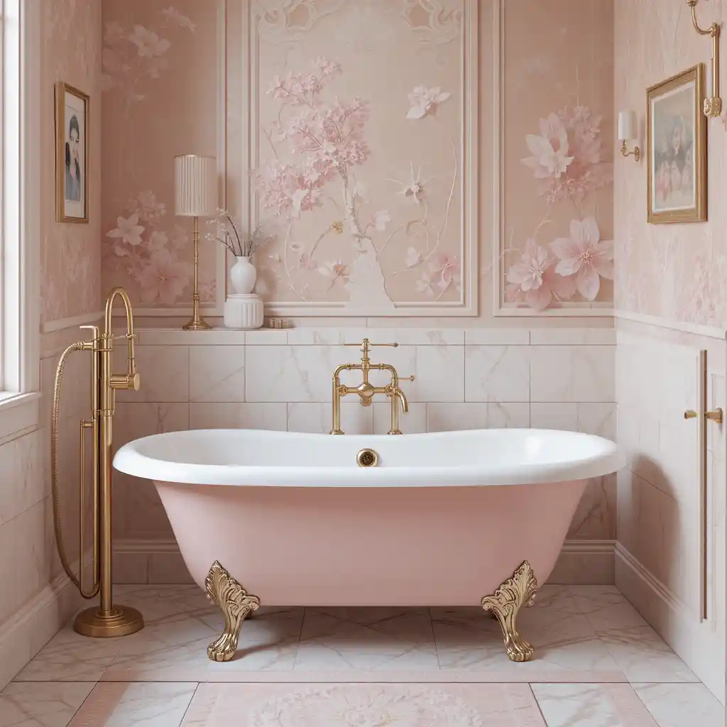Baby Pink Freestanding Tub
