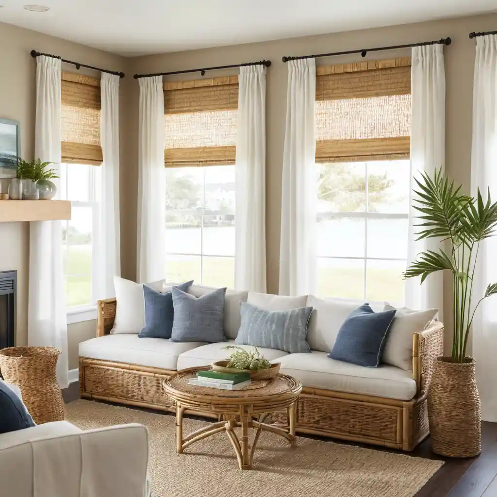 Bamboo Blinds and Drapes Mix