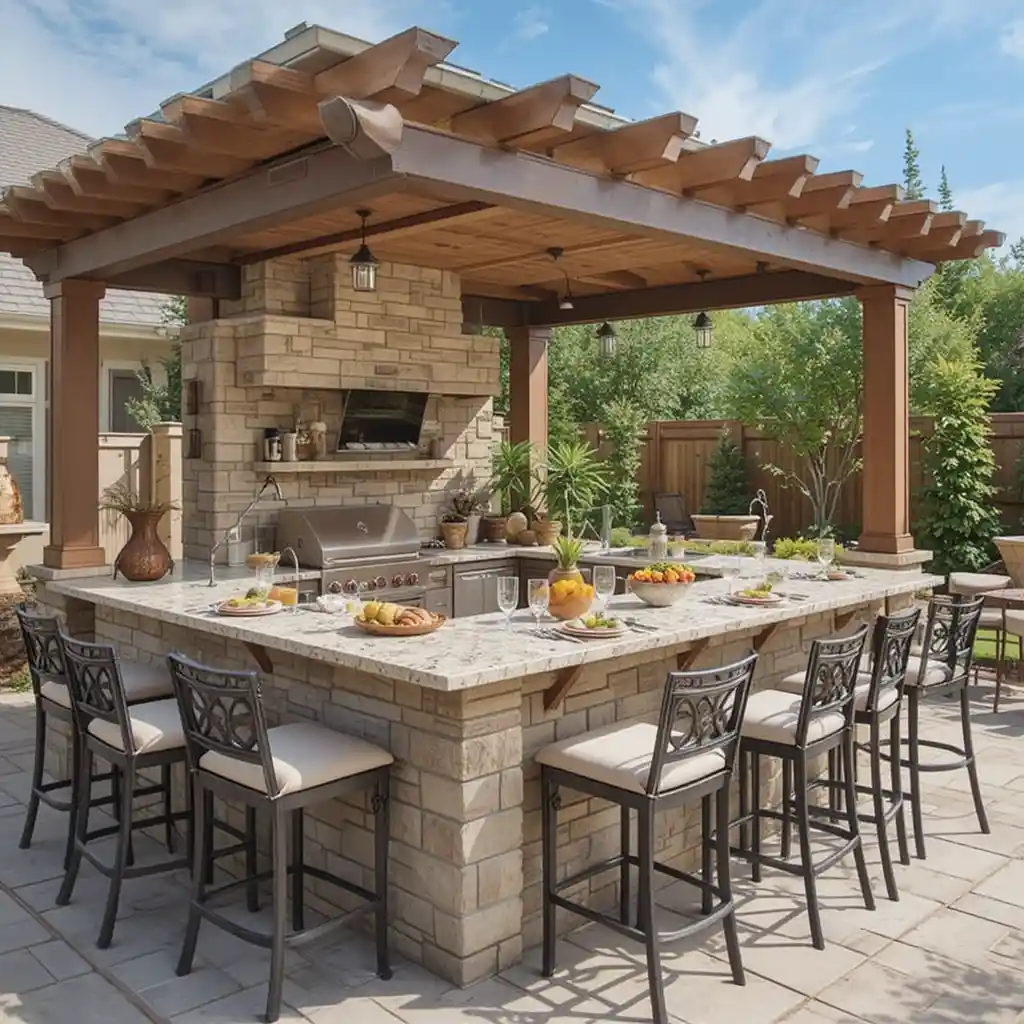 Barbecue Island with Seating