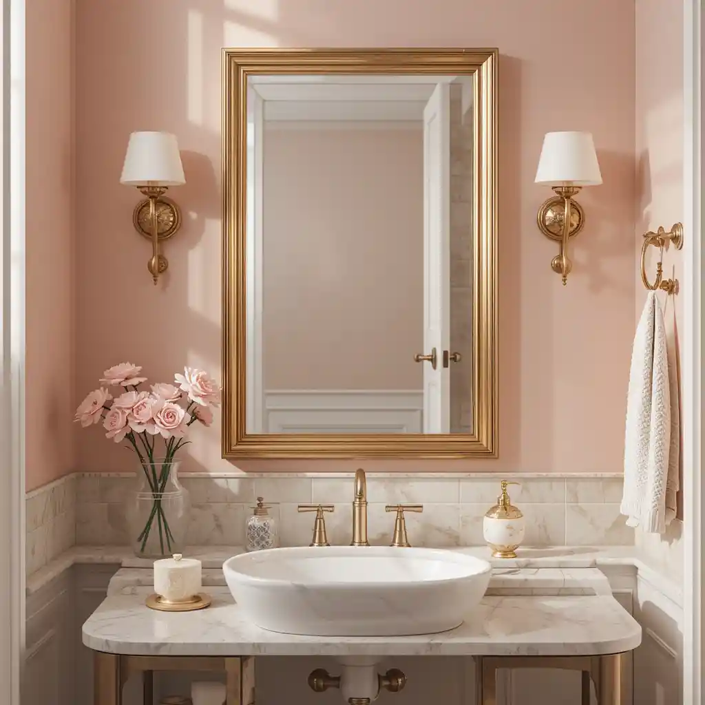 Blush and Gold Mirror Frame