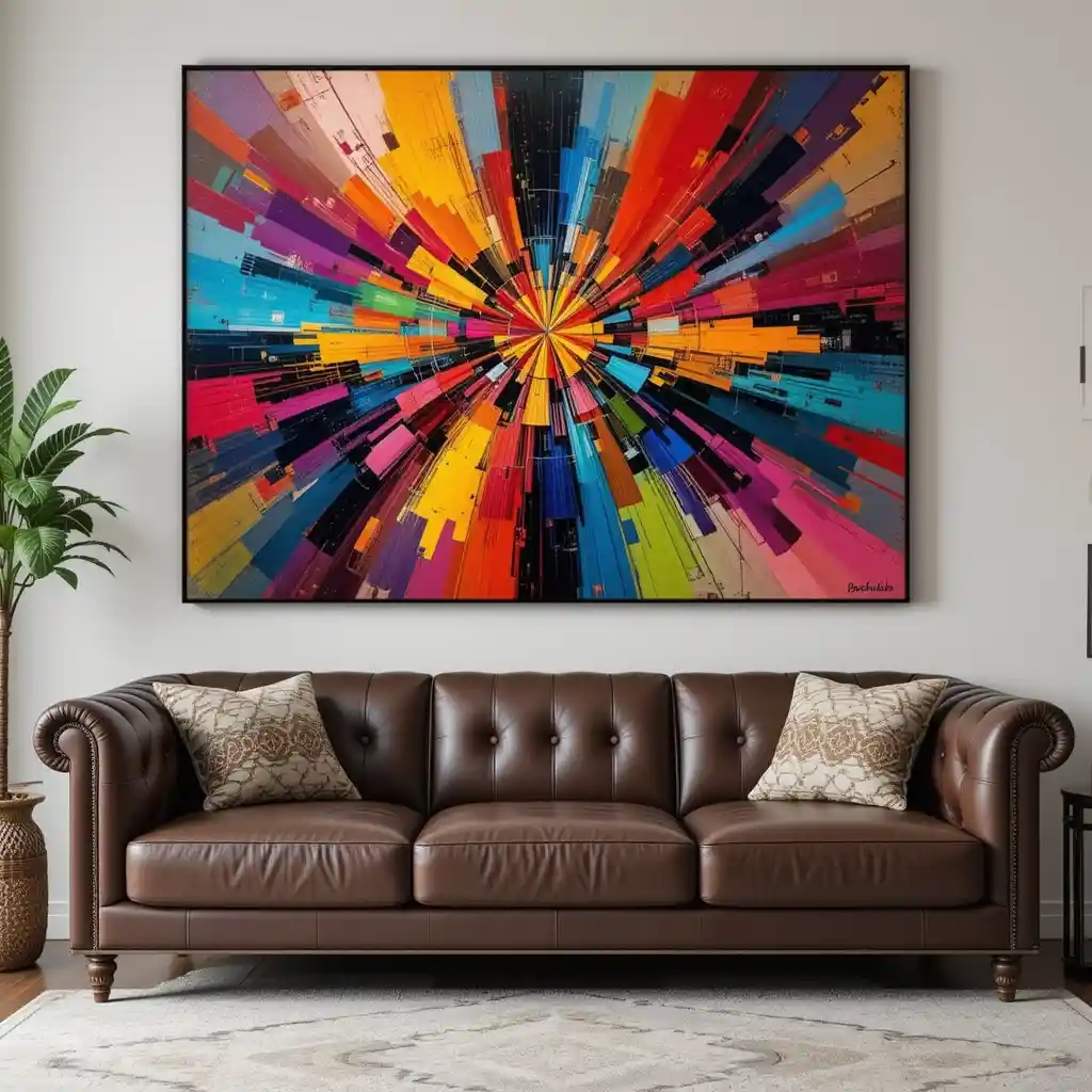 Bold Wall Art with Leather Details