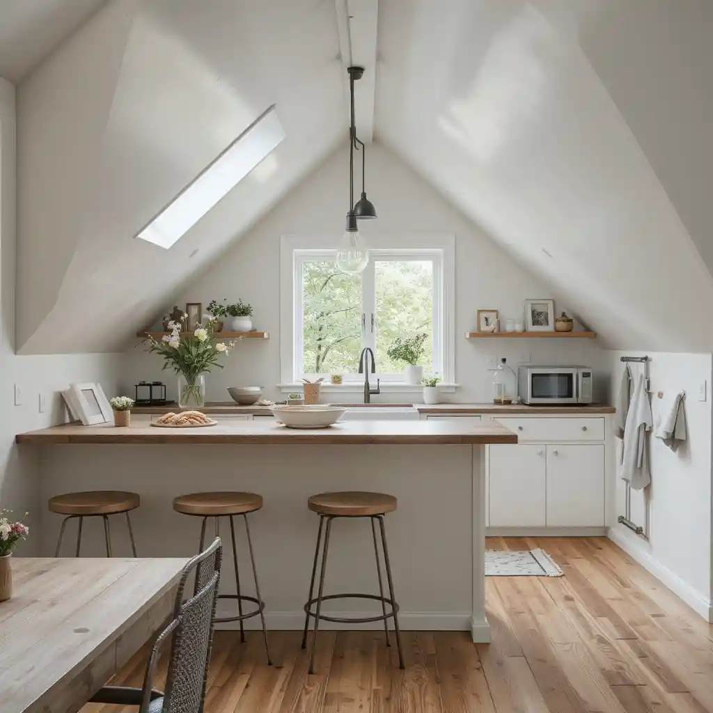 Breakfast Bar Under a Dormer Window