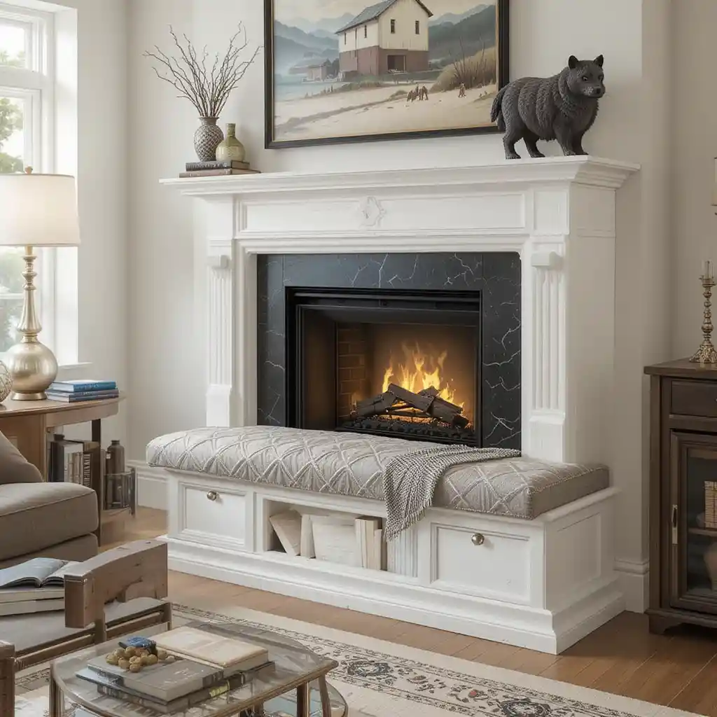 Built-In Bench Seat with Hidden Storage