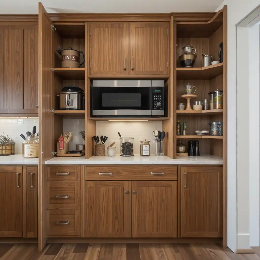 Built-In Microwave Pantry Cabinet