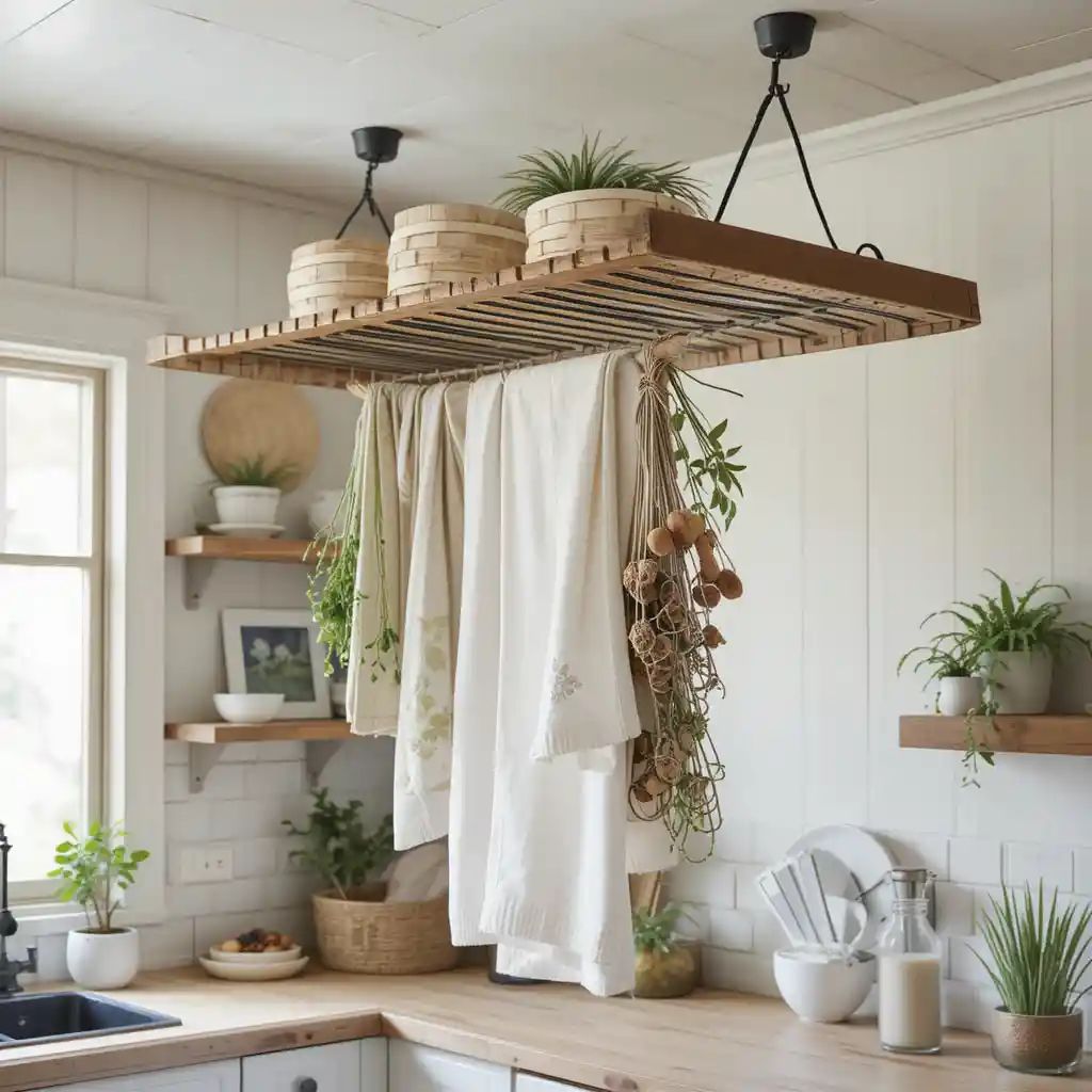 Ceiling-Mounted Drying Rack