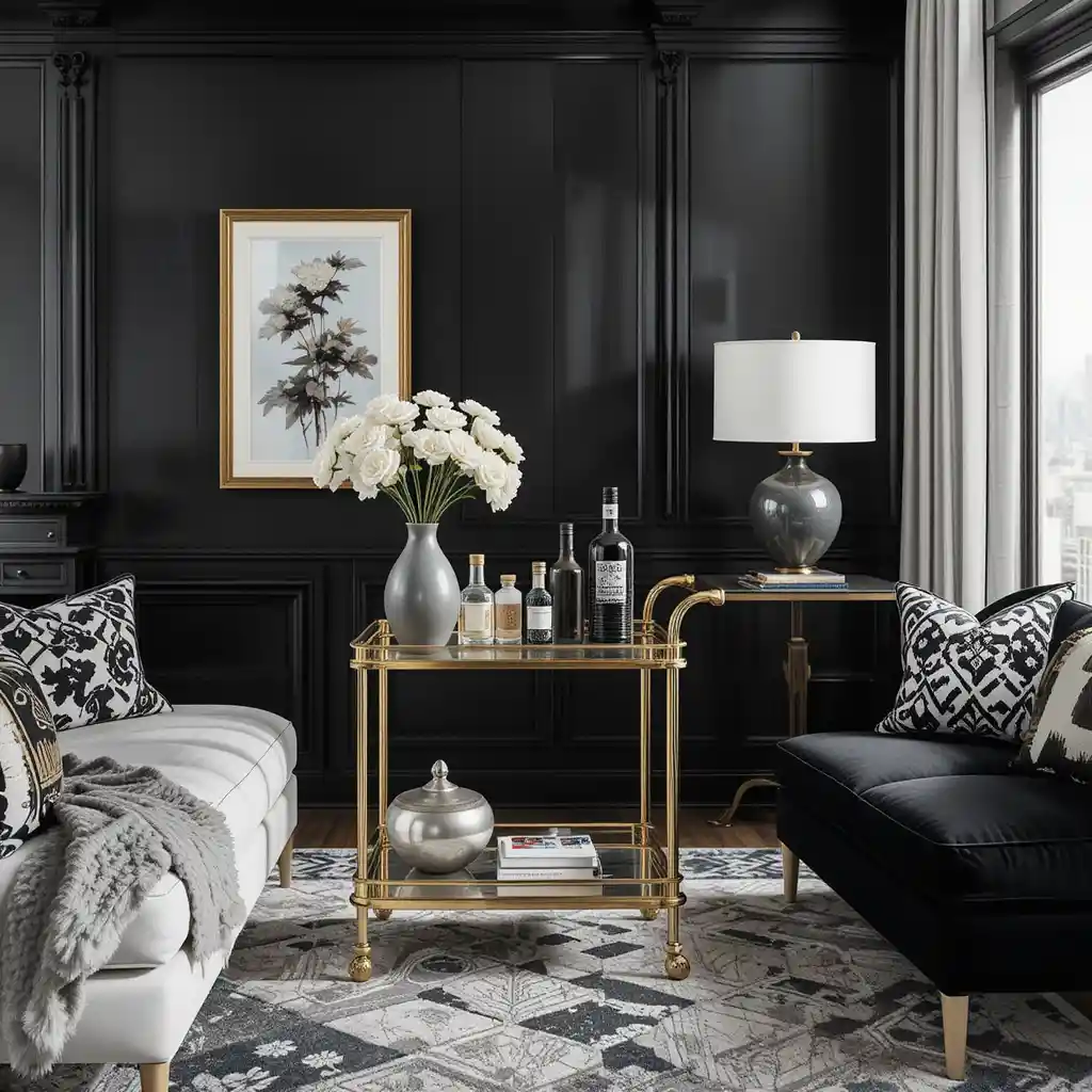Classic Black and White with Gilded Touches