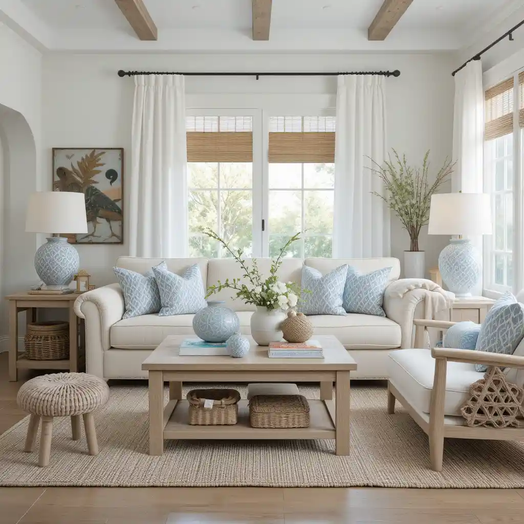 Coastal Calm with Soft Blues and Whites