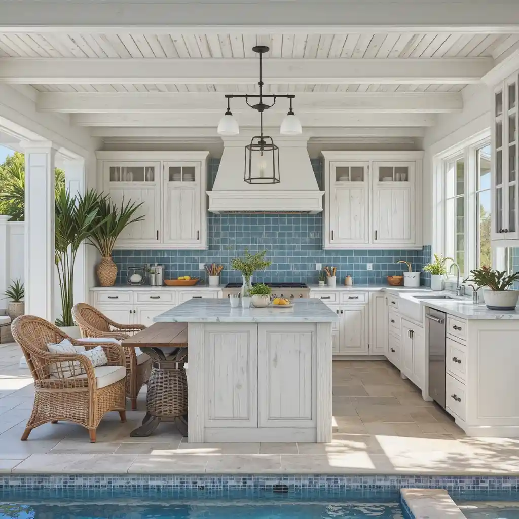Coastal-Inspired Kitchen with Whitewashed Wood