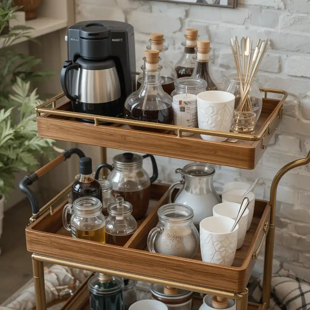 Coffee Station on a Bar Cart
