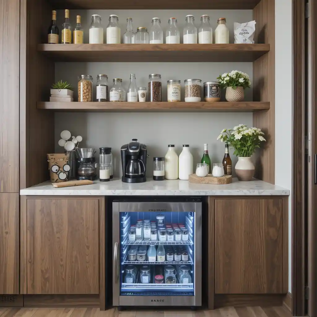 Coffee Station with a Mini Fridge