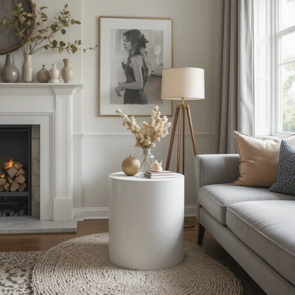 Compact Drum Table for a Chic Look