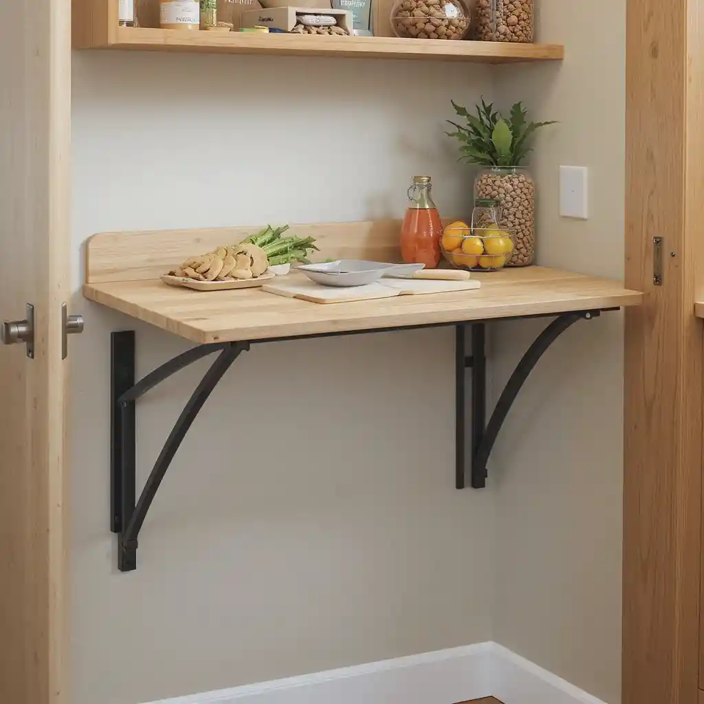 Compact Fold-Down Table for Extra Surface