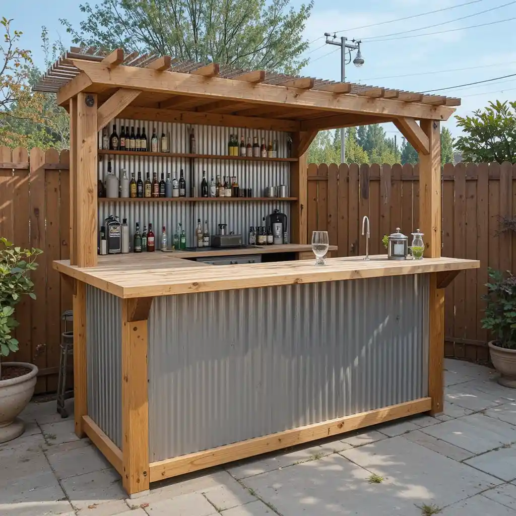 Corrugated Metal Bar Counter
