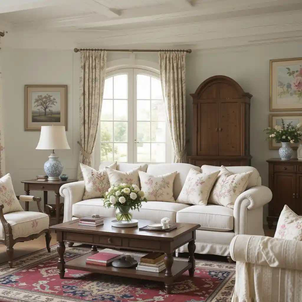 Country Cottage with Soft Floral Prints