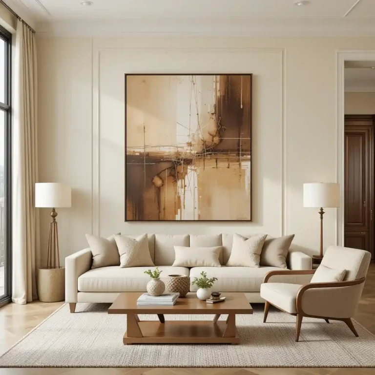 46 Brown and Cream Living Room