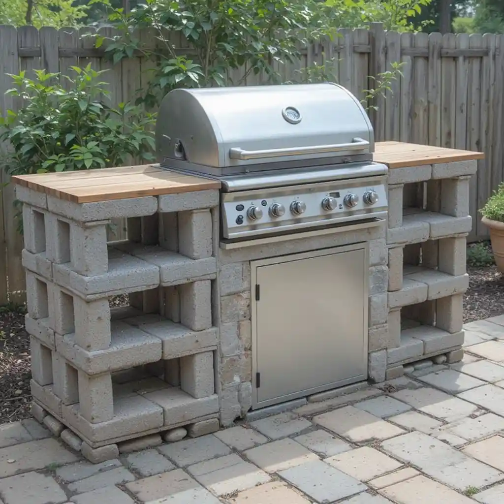 DIY Cinder Block Grill Station