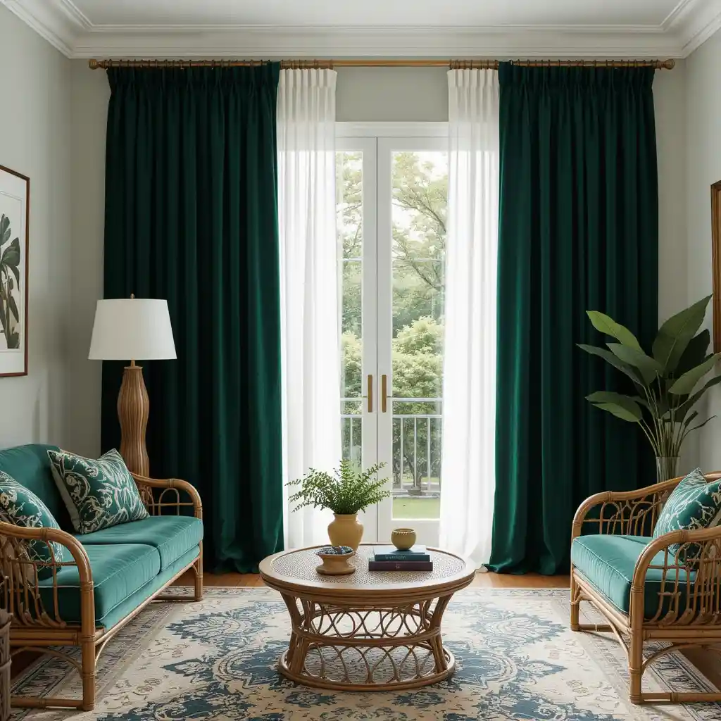 Emerald Velvet Curtains for a Luxe Boho Look