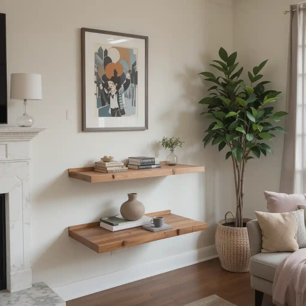 Floating Table Attached to the Wall