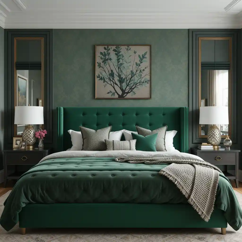 Forest Green Statement Headboard