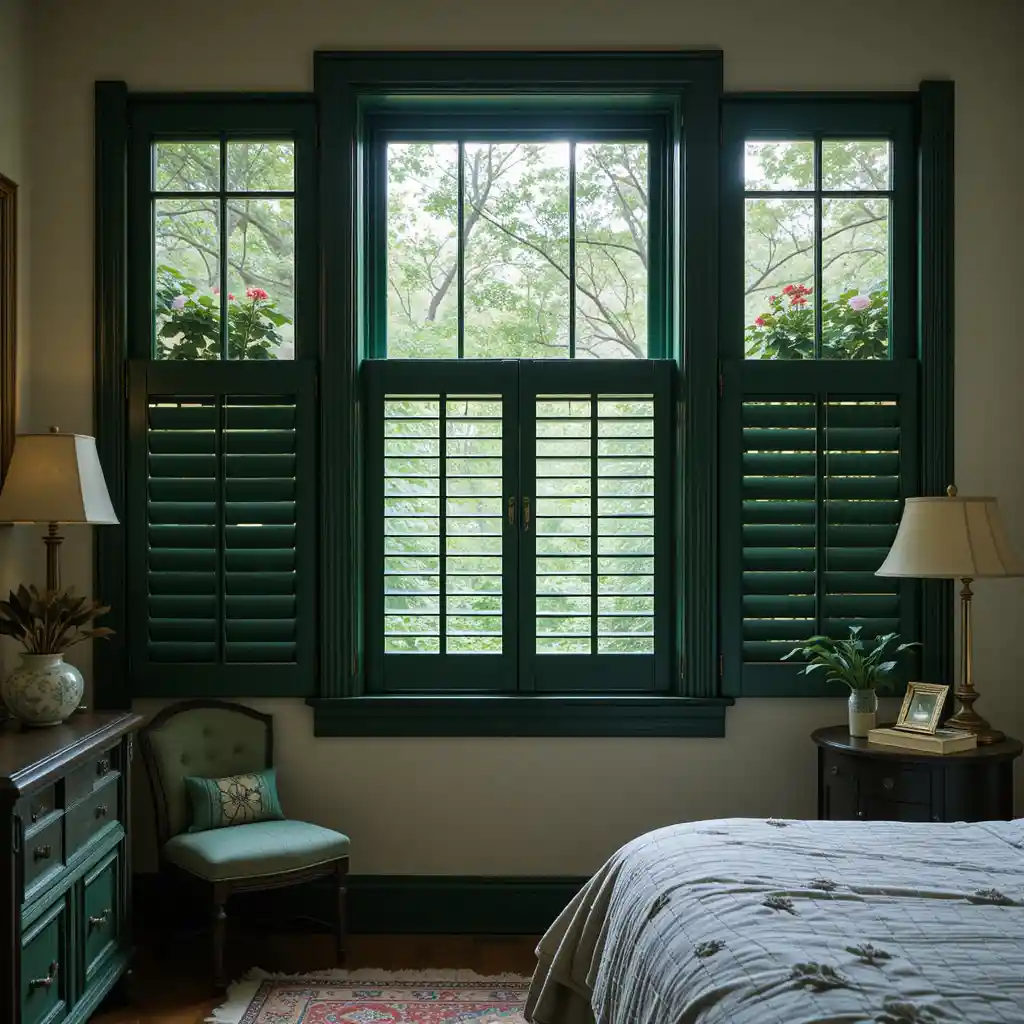 Forest Green Window Shutters