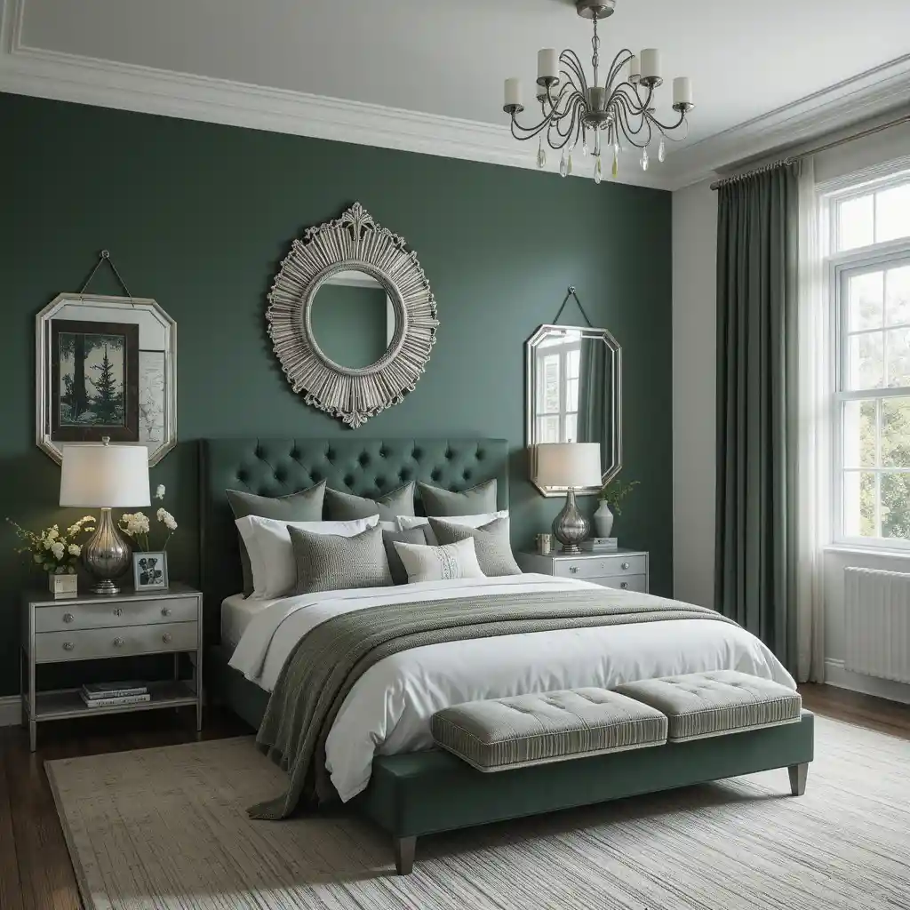 Forest Green and Silver Accents