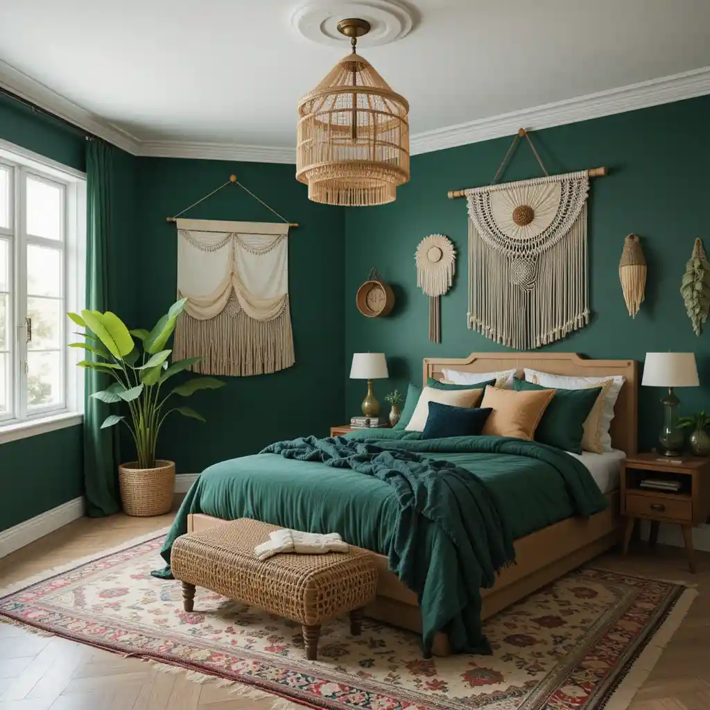 Forest Green with Boho Accents