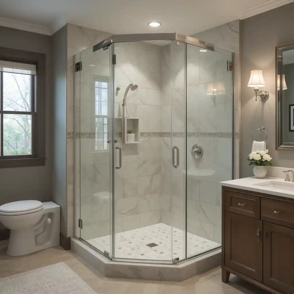 Full-Glass Corner Shower
